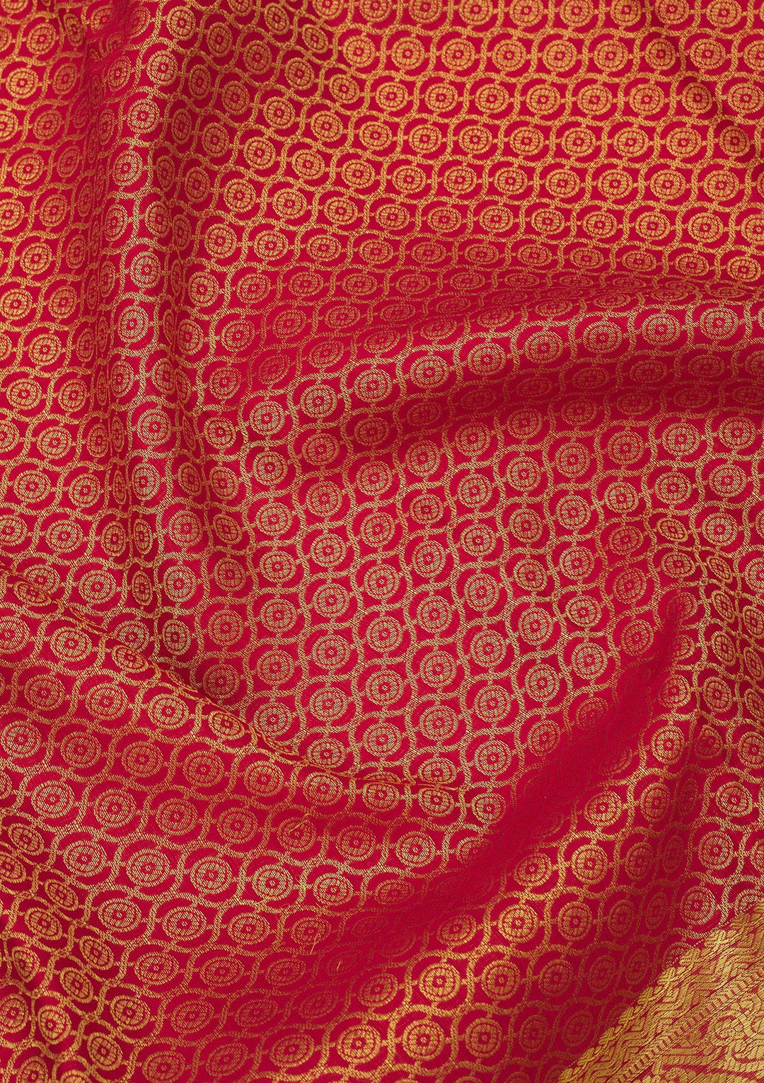 Red Silk Jaal Gold Zariwork Saree With Matching Blouse Piece