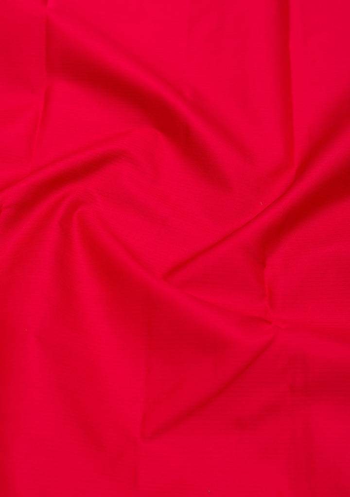 Rani Pink Silk Plain Gold Zariwork Saree With Matching Blouse Piece
