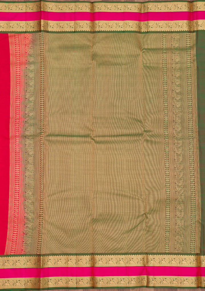 Rani Pink Silk Plain Gold Zariwork Saree With Matching Blouse Piece