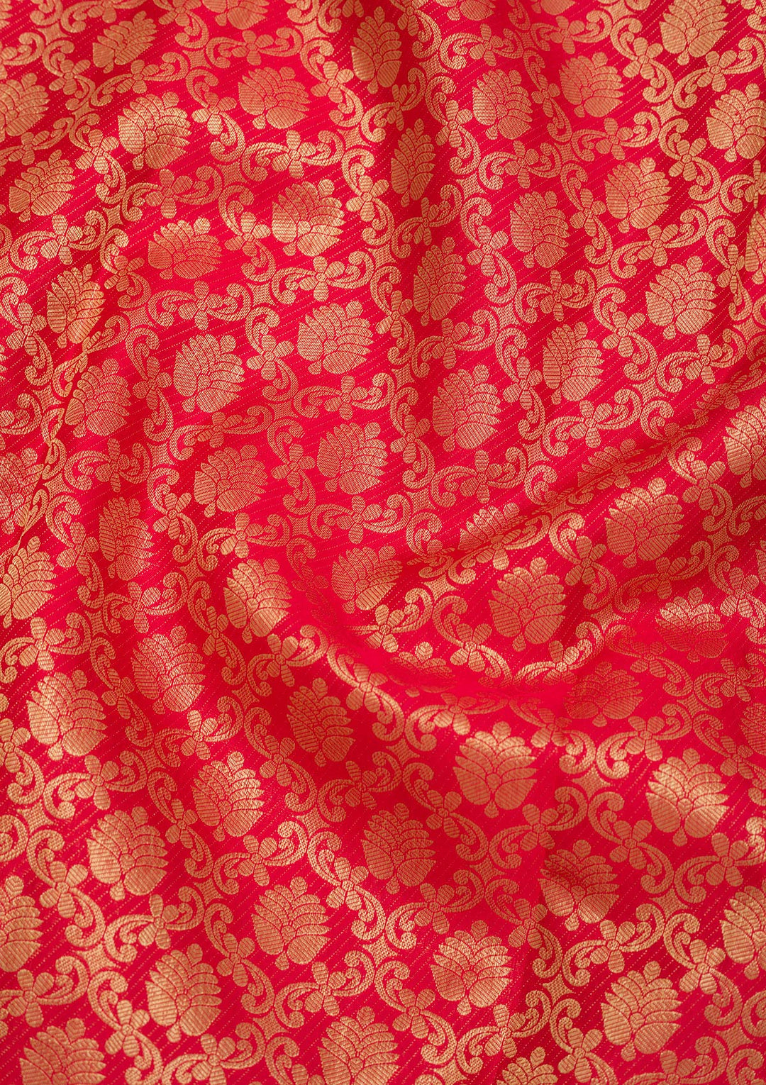 Red Silk Jaal Saree With Matching Blouse Piece