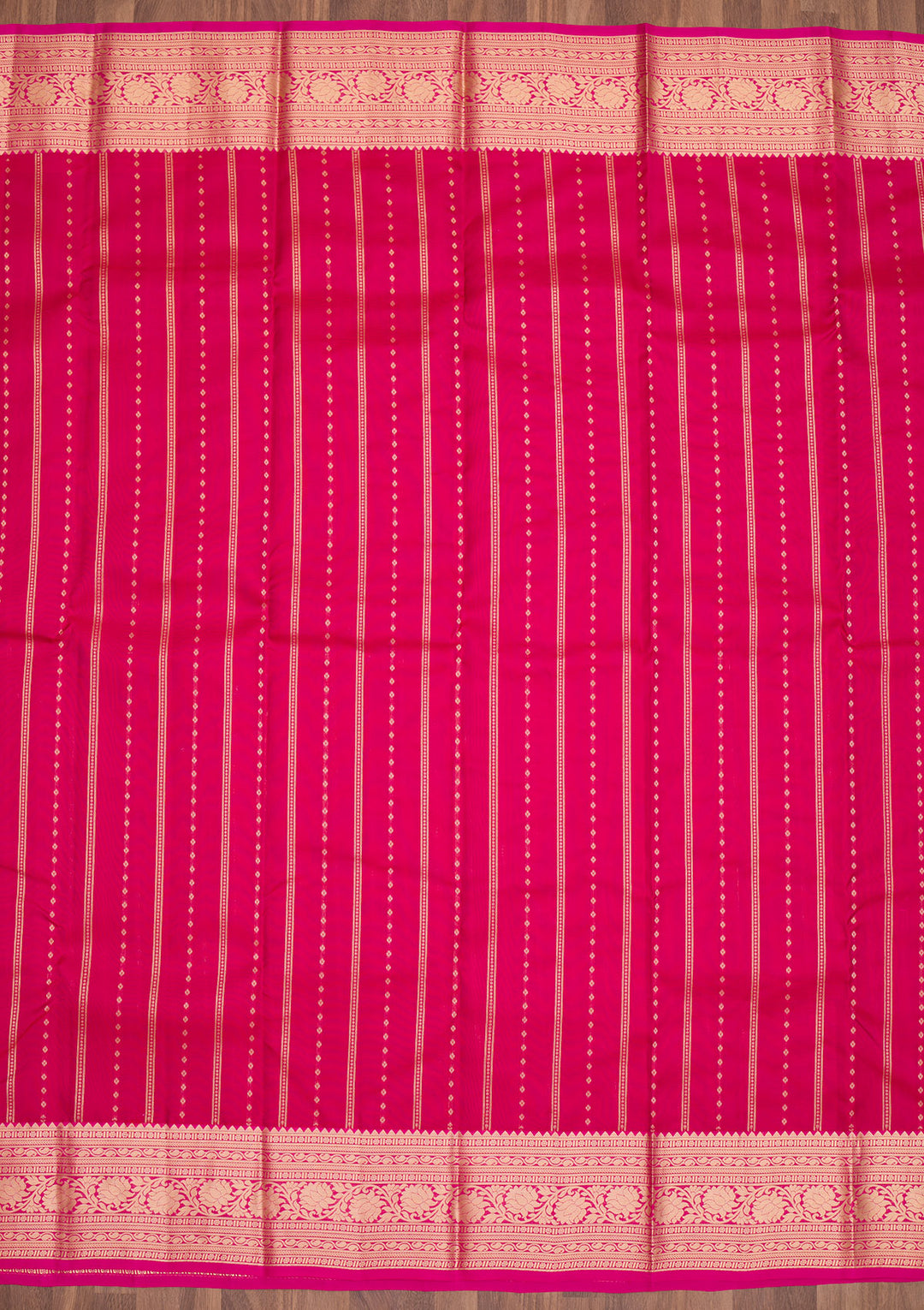 Rani Pink Zariwork (Gold) Pure Silk Saree