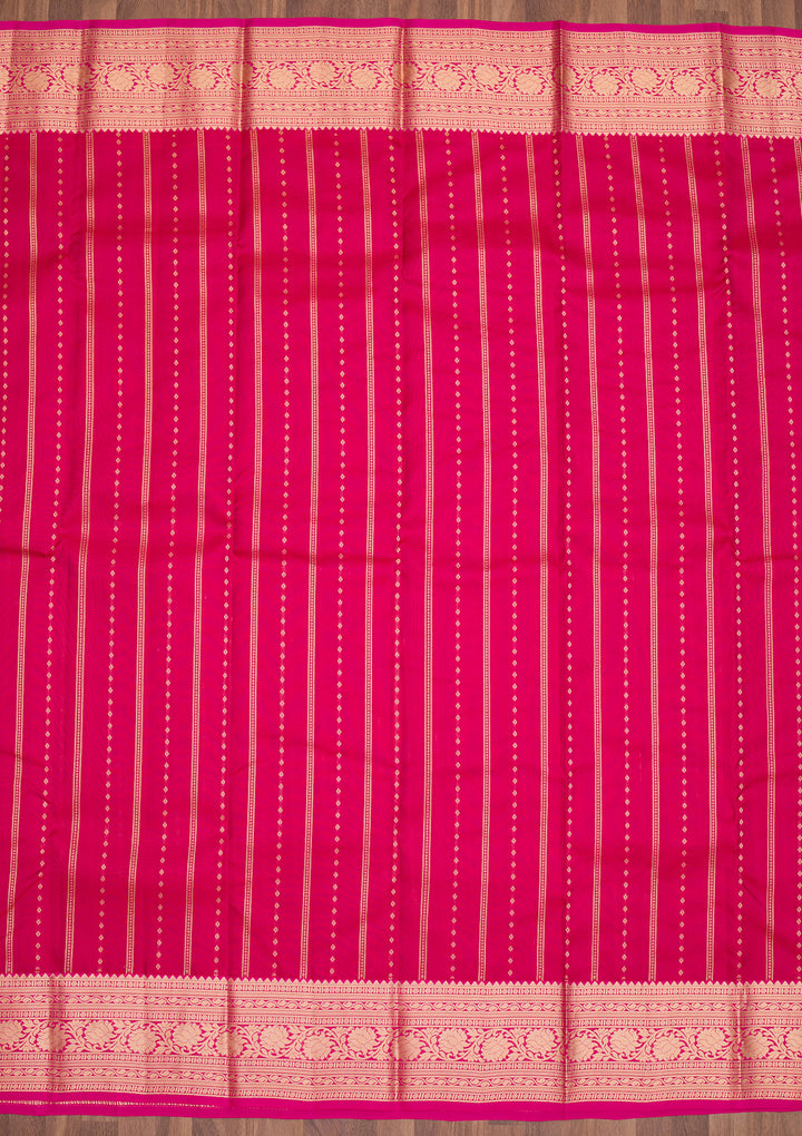 Rani Pink Zariwork (Gold) Pure Silk Saree