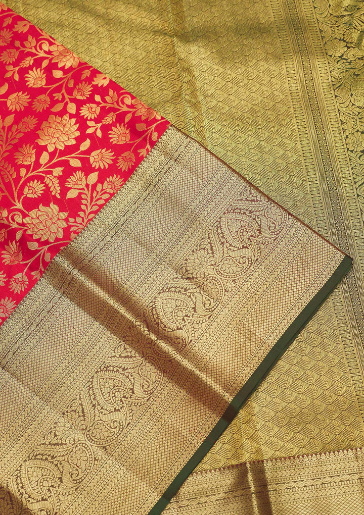 Red Zariwork Pure Silk Saree