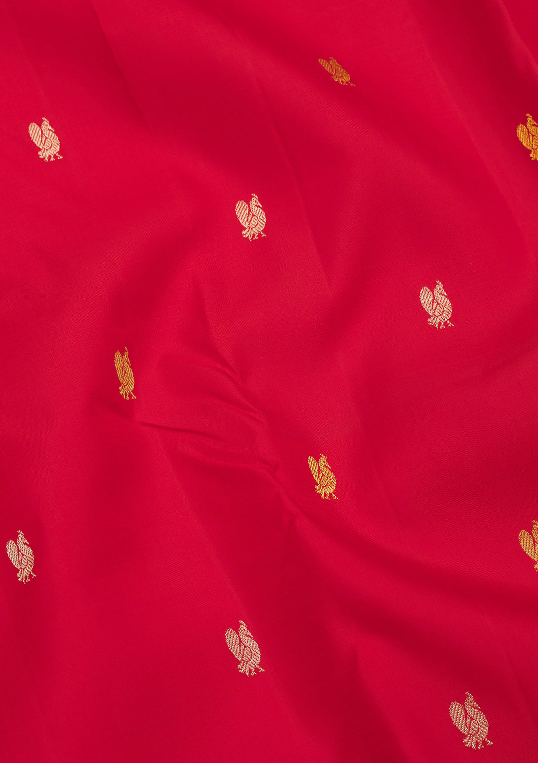 Red Silk Buti Gold Zariwork Saree With Matching Blouse Piece