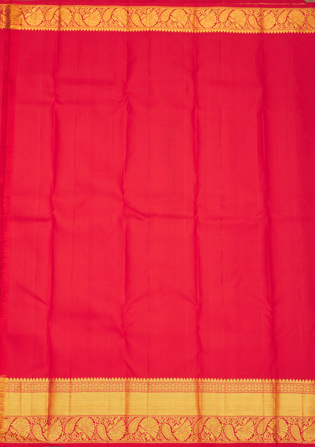 Red Silk Buti Gold Zariwork Saree With Matching Blouse Piece