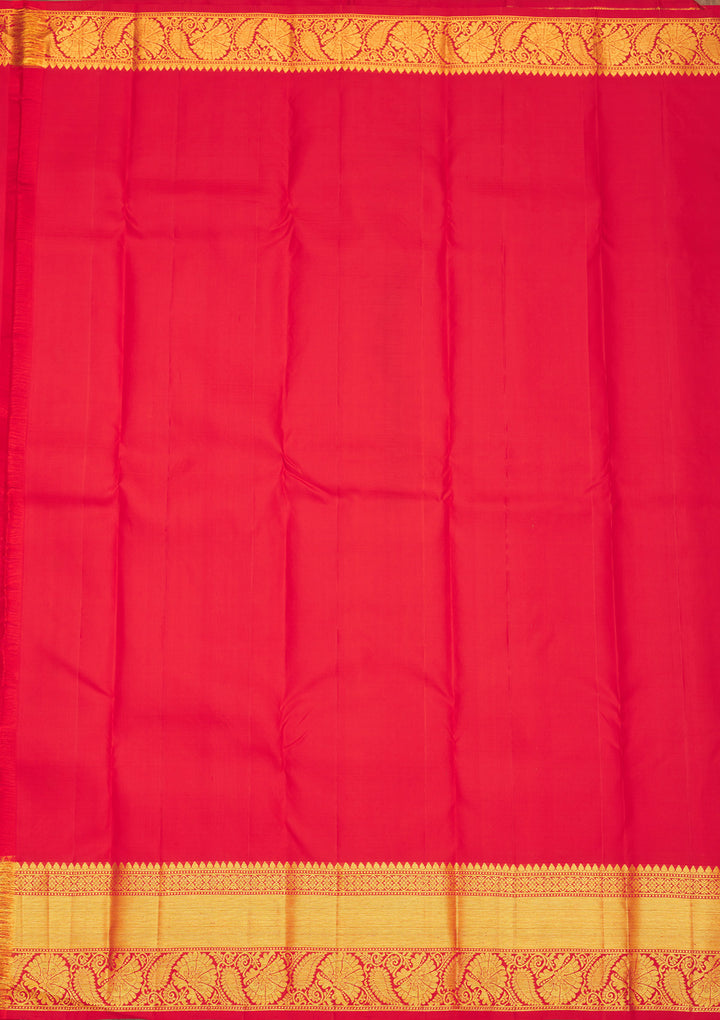 Red Silk Buti Gold Zariwork Saree With Matching Blouse Piece