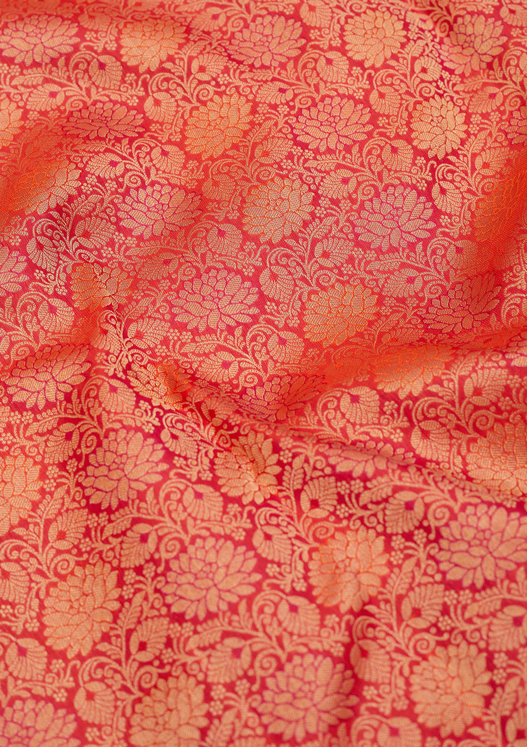 Red Silk Jaal Gold Zariwork Saree With Matching Blouse Piece