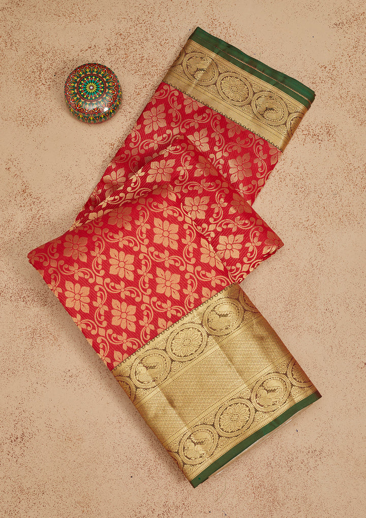 Red Zariwork Pure Silk Saree