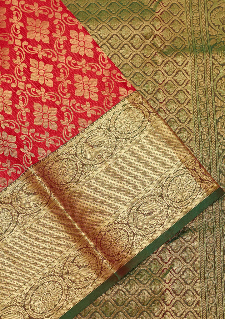 Red Zariwork Pure Silk Saree