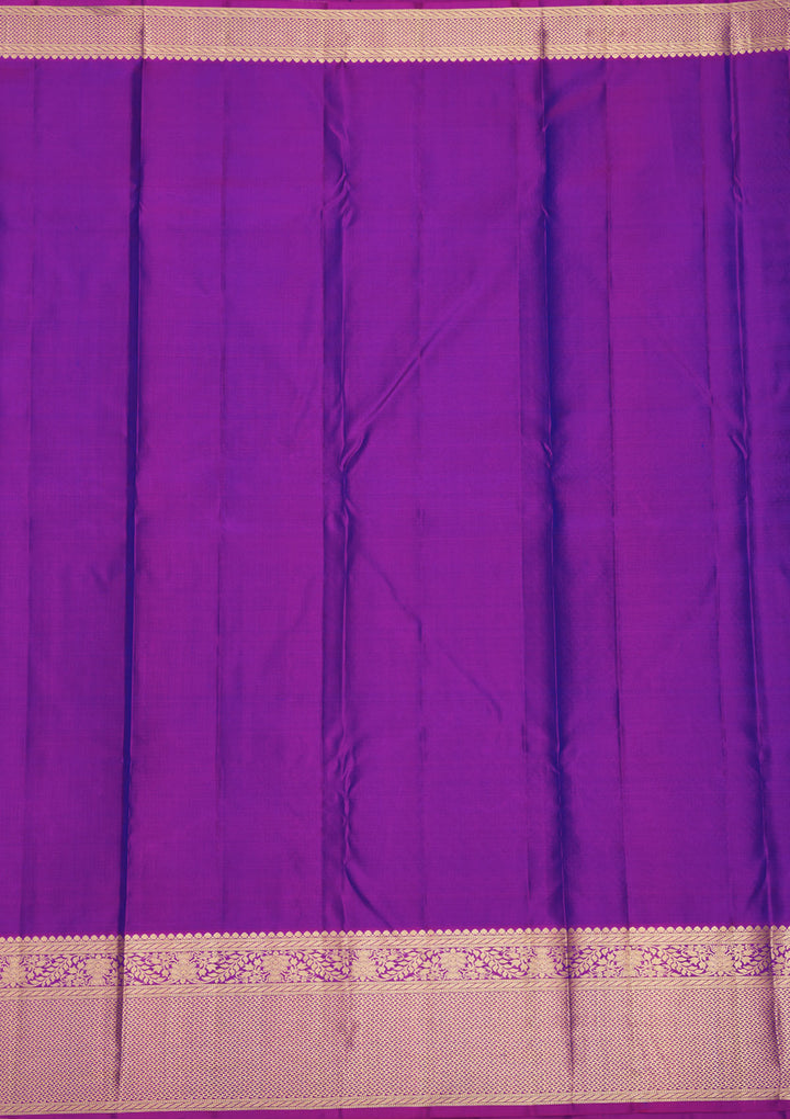 Royal Blue Silk Buti Gold Zariwork Saree With Matching Blouse Piece