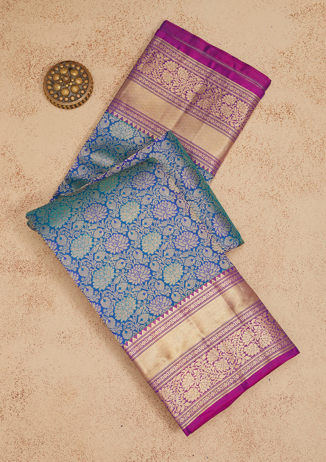 Royal Blue Zariwork Pure Silk Saree