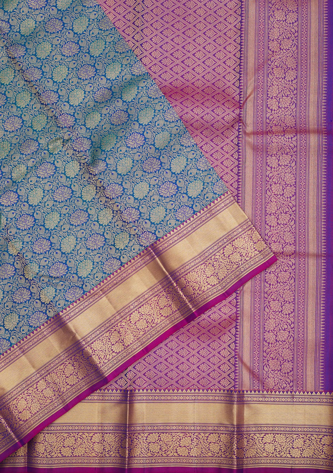 Royal Blue Zariwork Pure Silk Saree