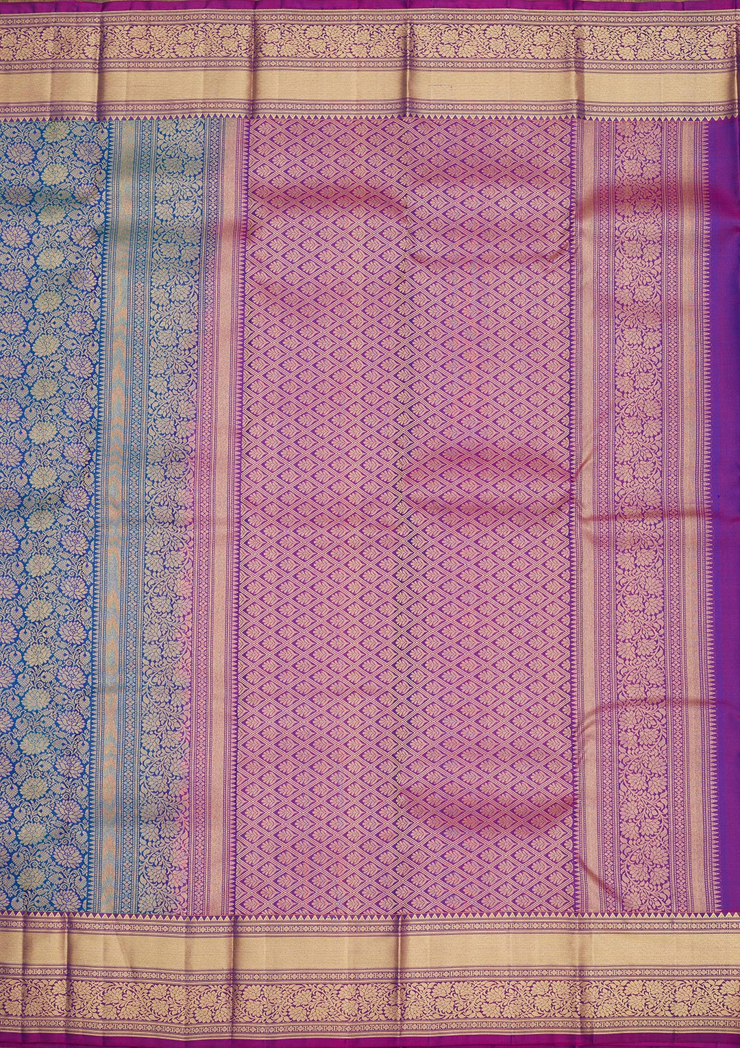 Royal Blue Zariwork Pure Silk Saree