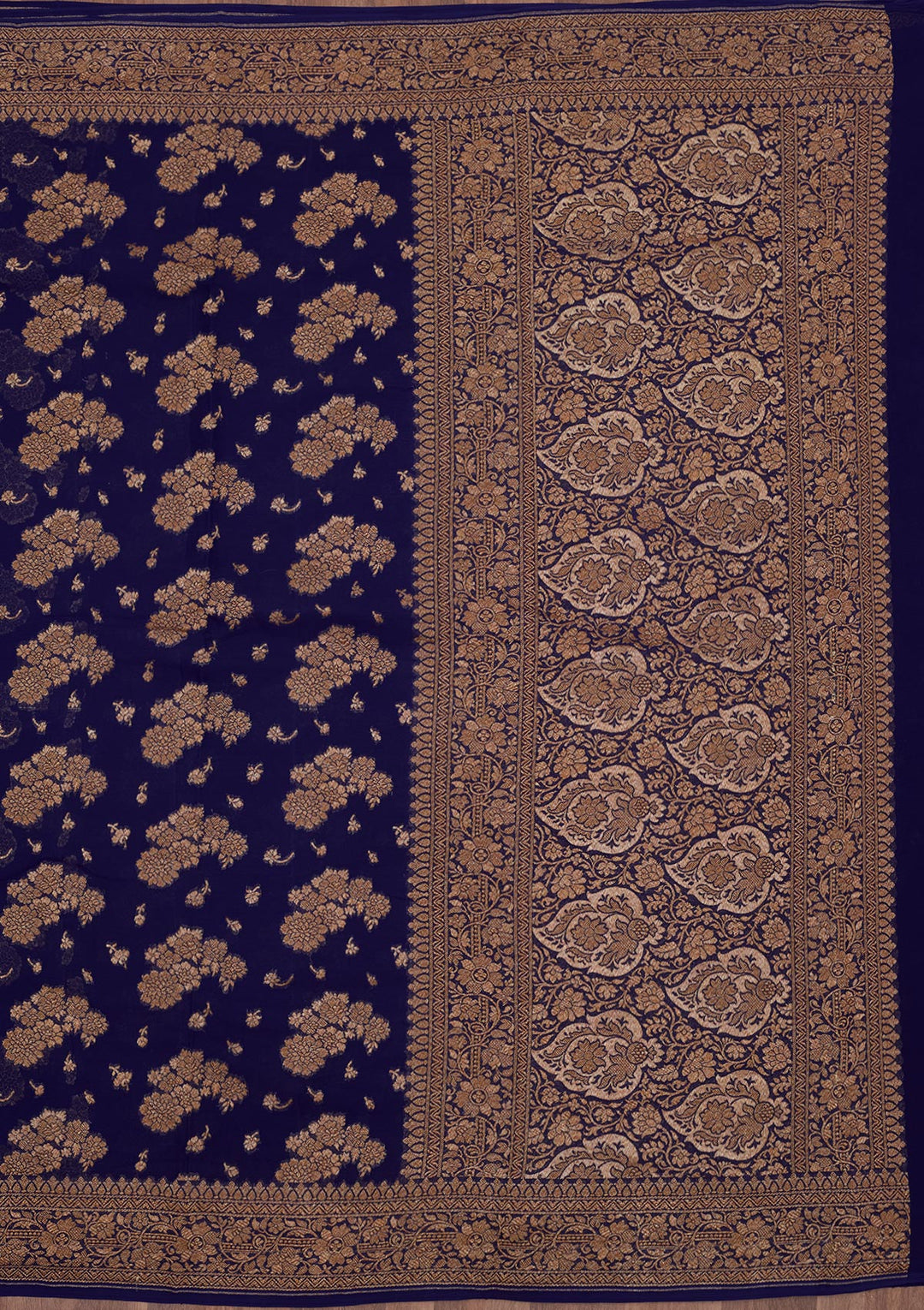 Royal Blue Zariwork Pure Silk Saree