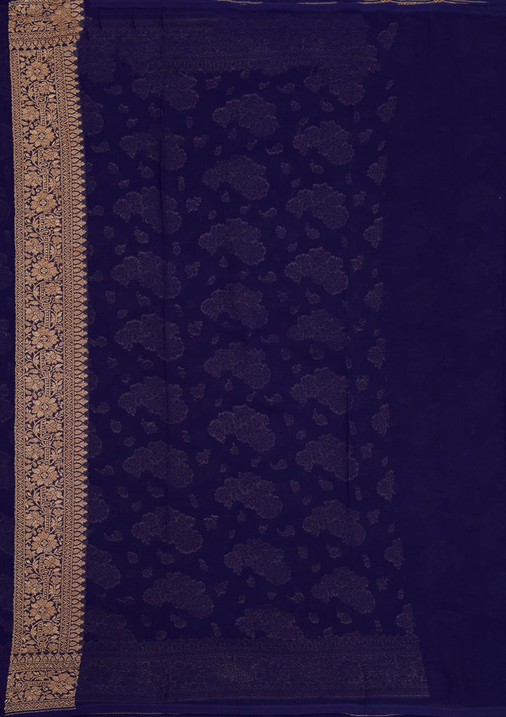 Royal Blue Zariwork Pure Silk Saree
