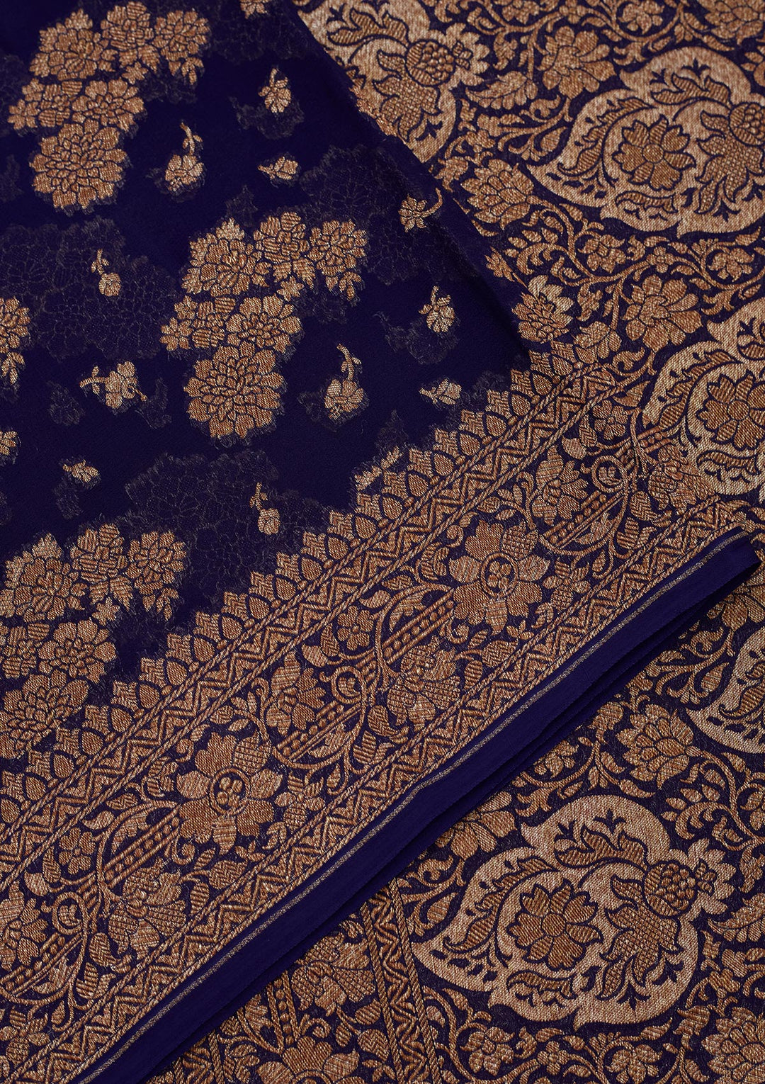 Royal Blue Zariwork Pure Silk Saree