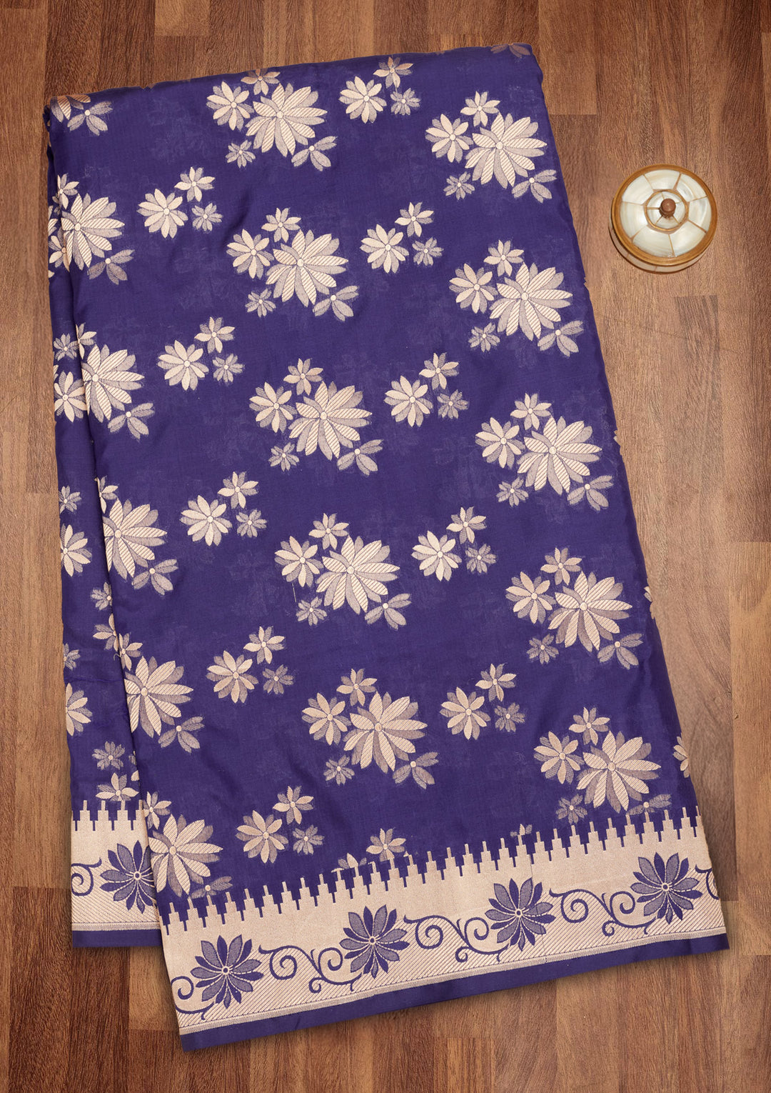 Royal Blue Zariwork Pure Silk Saree