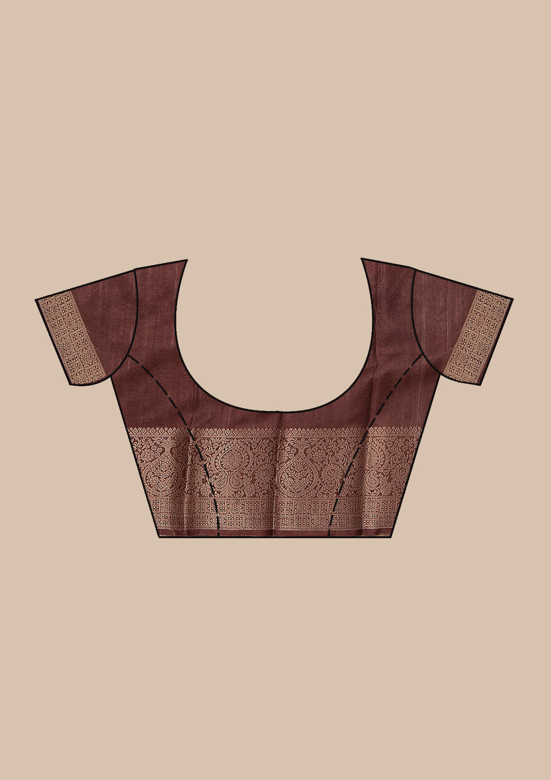 Rust Plain Tissue Saree