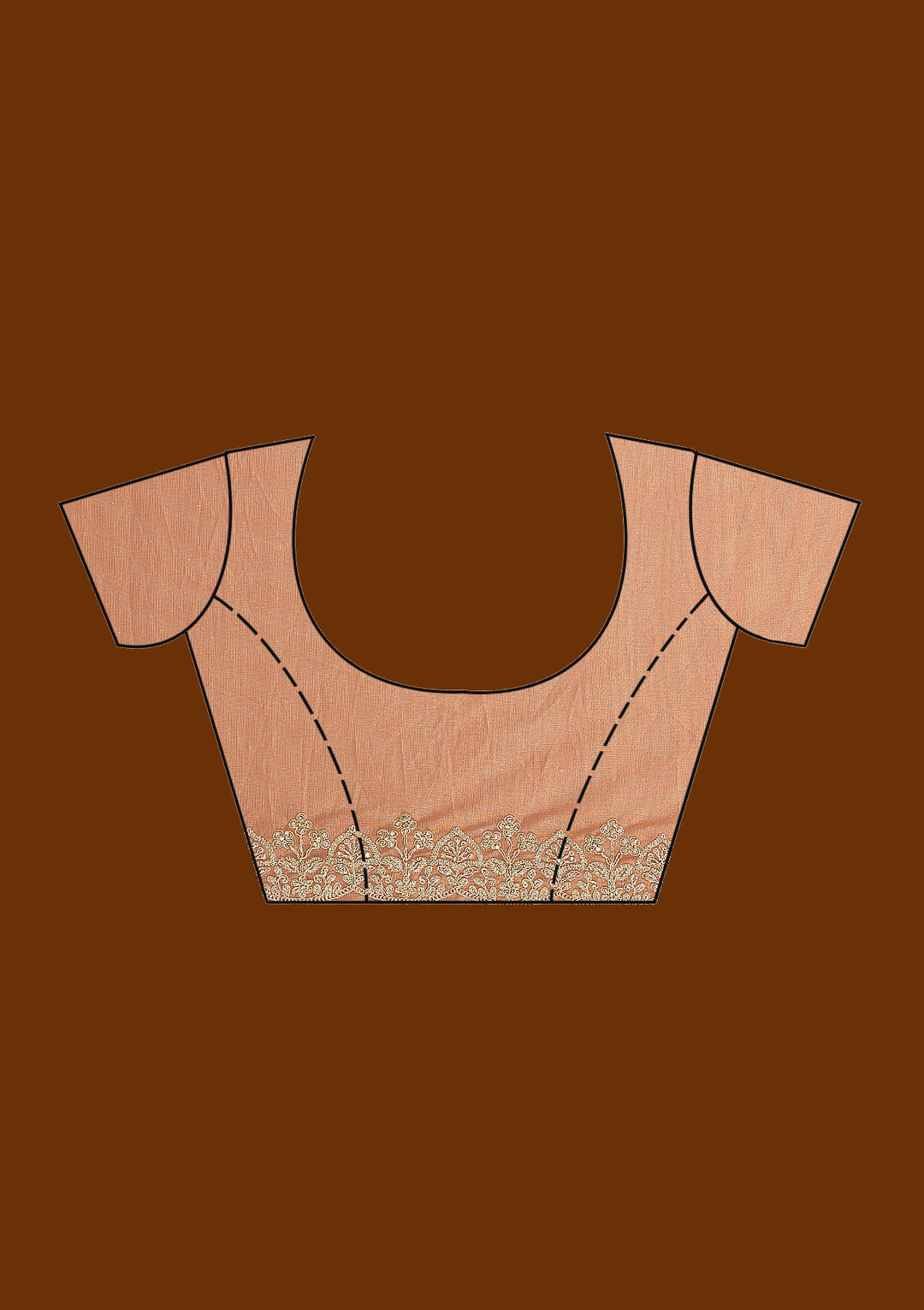 Rust Tissue Gold Zariwork Saree With Matching Blouse Piece