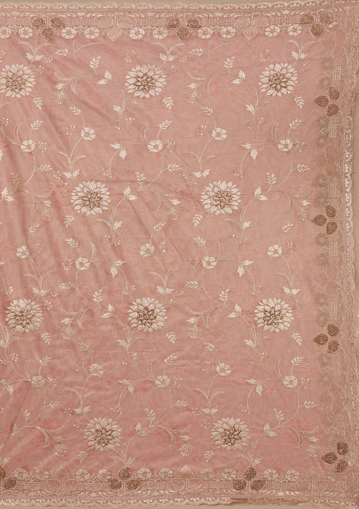 Pink Zariwork Tissue Saree