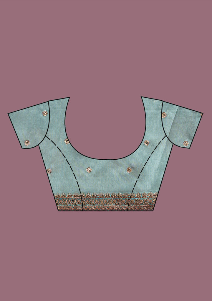 Sea Green Printed Georgette Saree