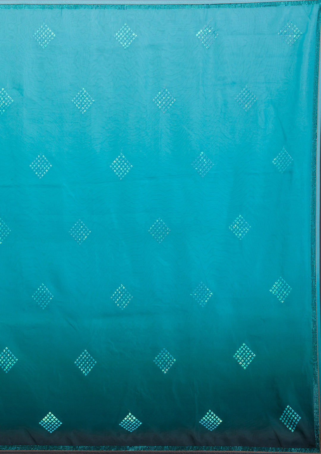 Sea Green Swarovski Satin Saree