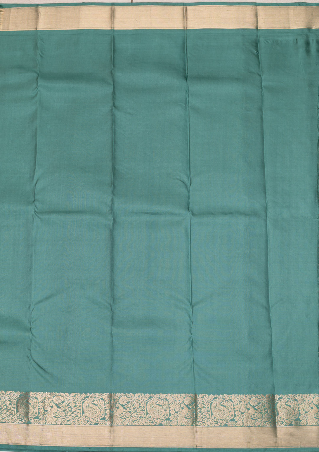 Sea Green Silk Jaal Gold Zariwork Saree With Matching Blouse Piece