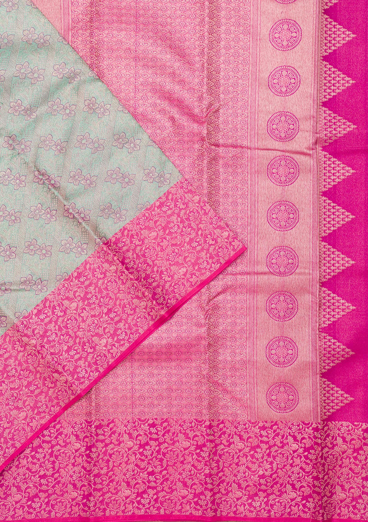 Sea Green Zariwork Pure Silk Saree