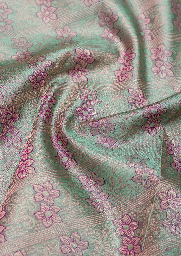 Sea Green Zariwork Pure Silk Saree