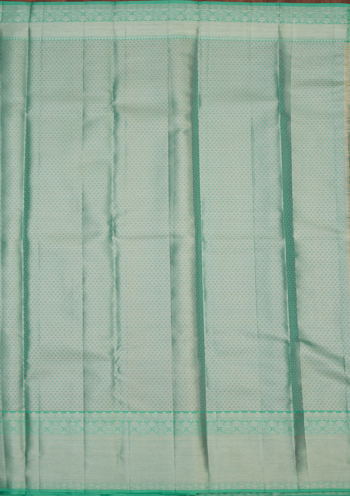 Sky Blue Tissue Jaal Saree With Matching Blouse Piece