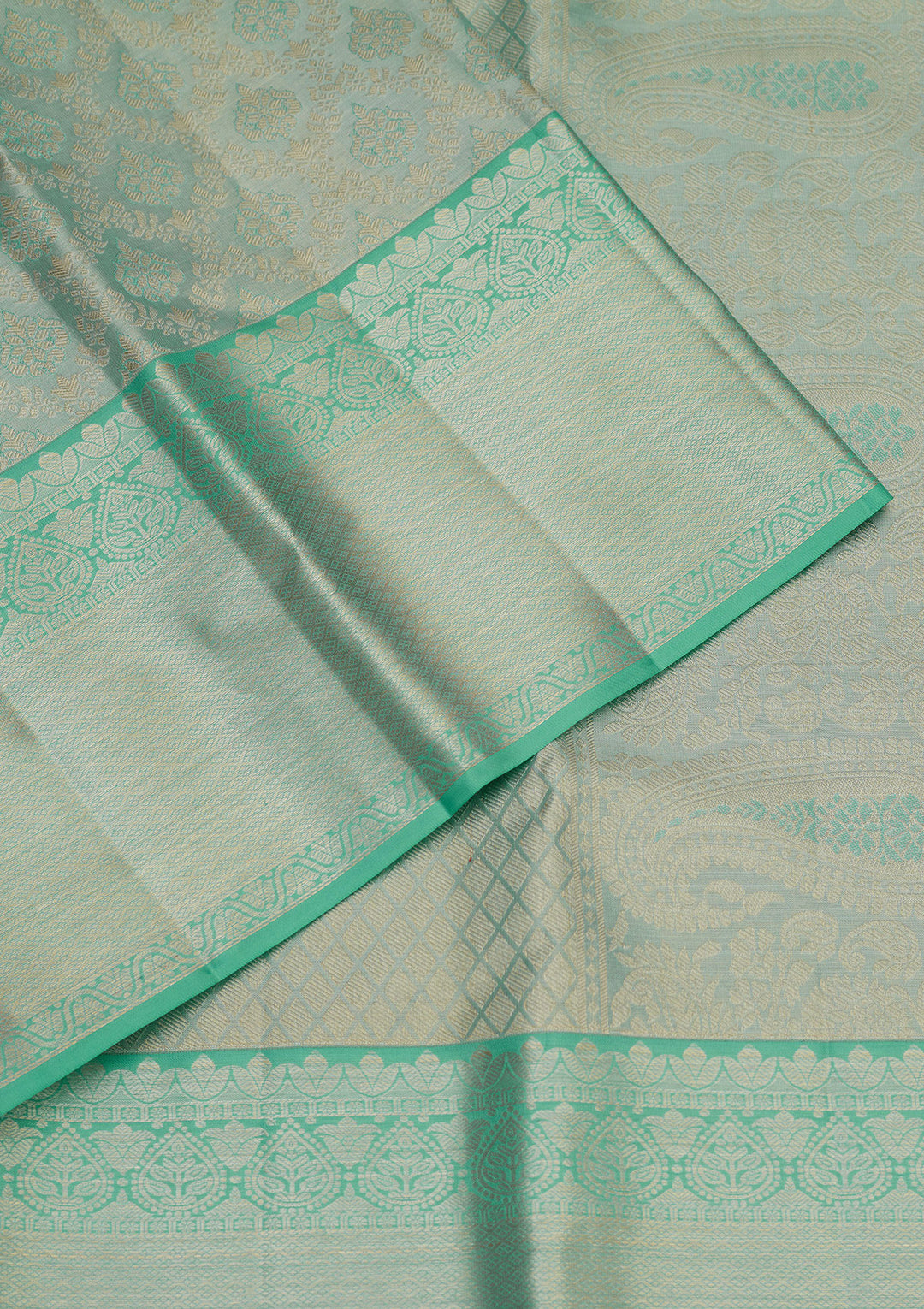 Sky Blue Tissue Jaal Saree With Matching Blouse Piece