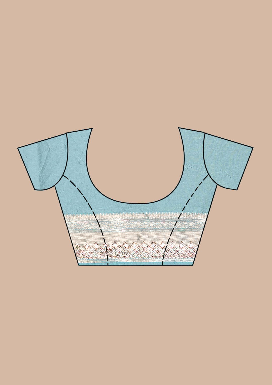 Sky Blue Mirrorwork Silk Saree