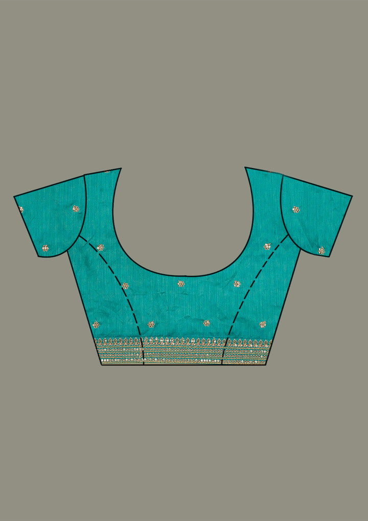 Sky Blue Sequins Tissue Saree