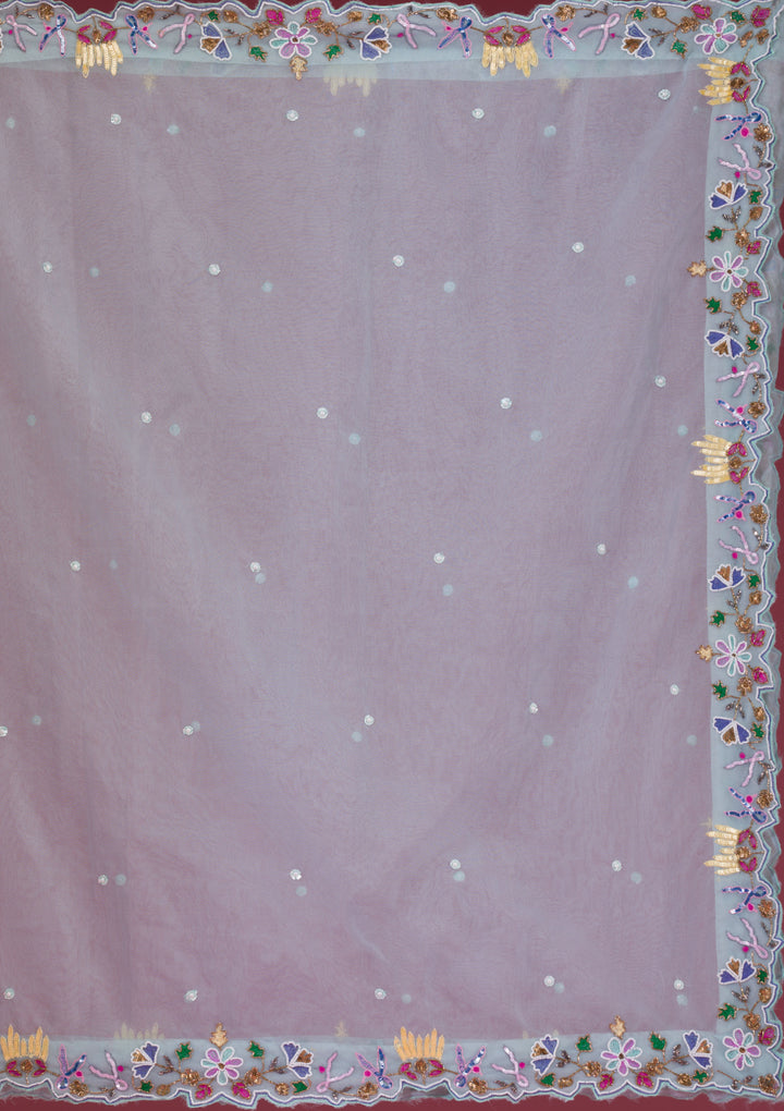 Koskii Raw Silk Ivory Lehenga – Threadwork Embellished