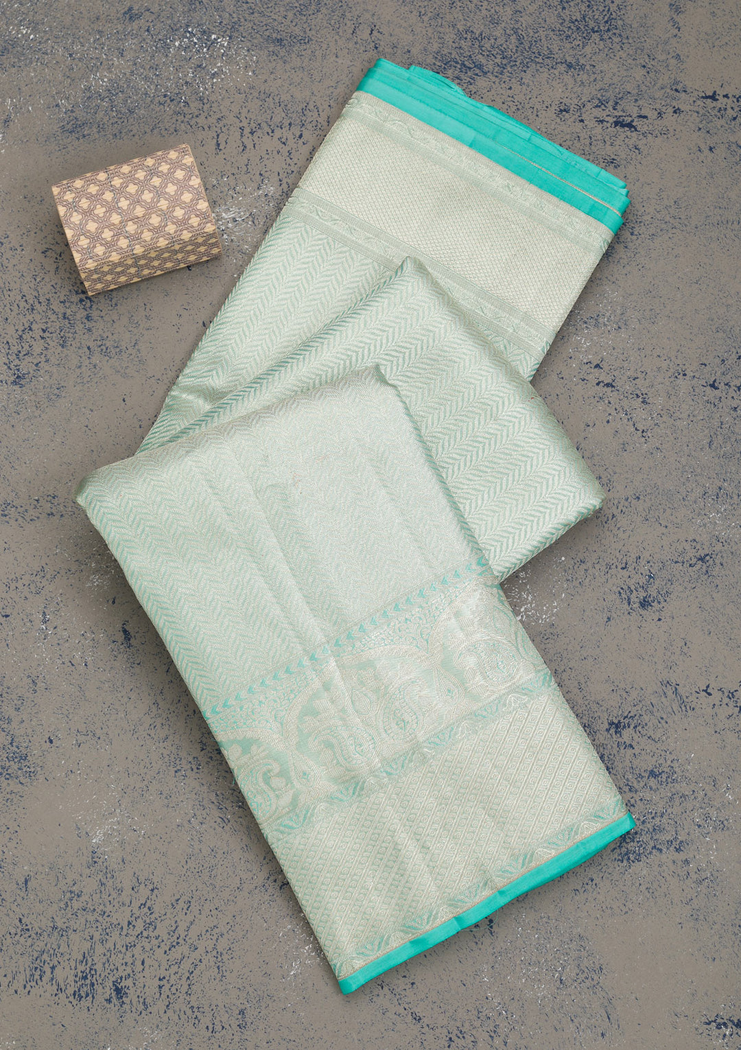 Sky Blue Zariwork Pure Silk Saree