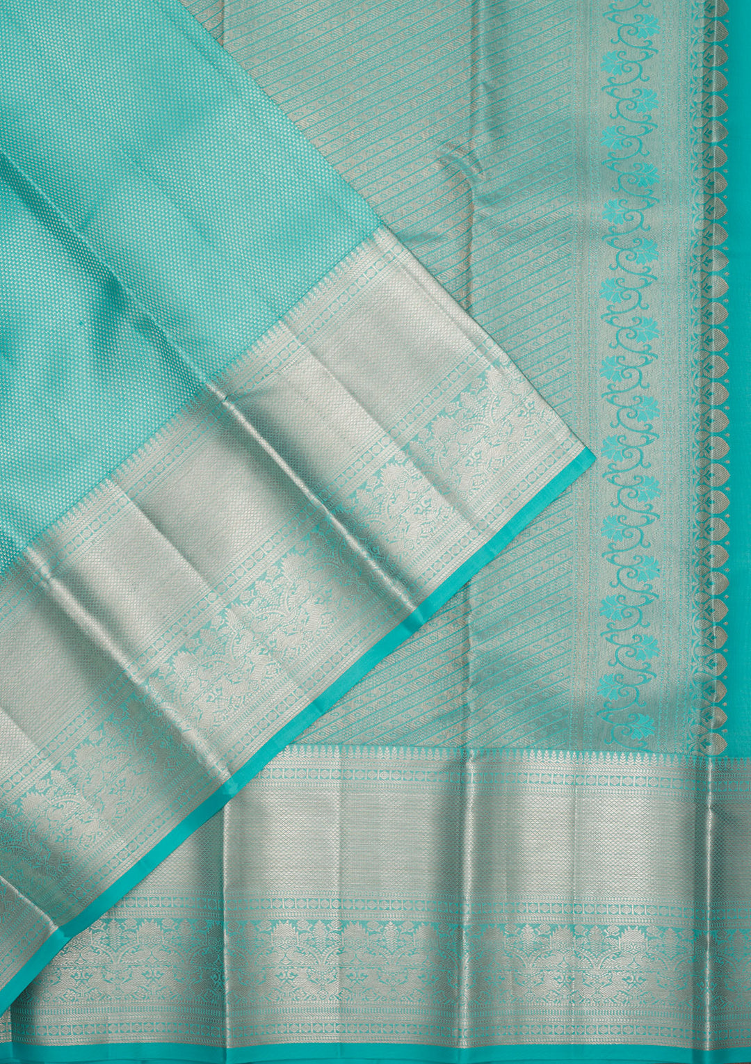 Sky Blue Silk Jaal Gold Zariwork Saree With Matching Blouse Piece