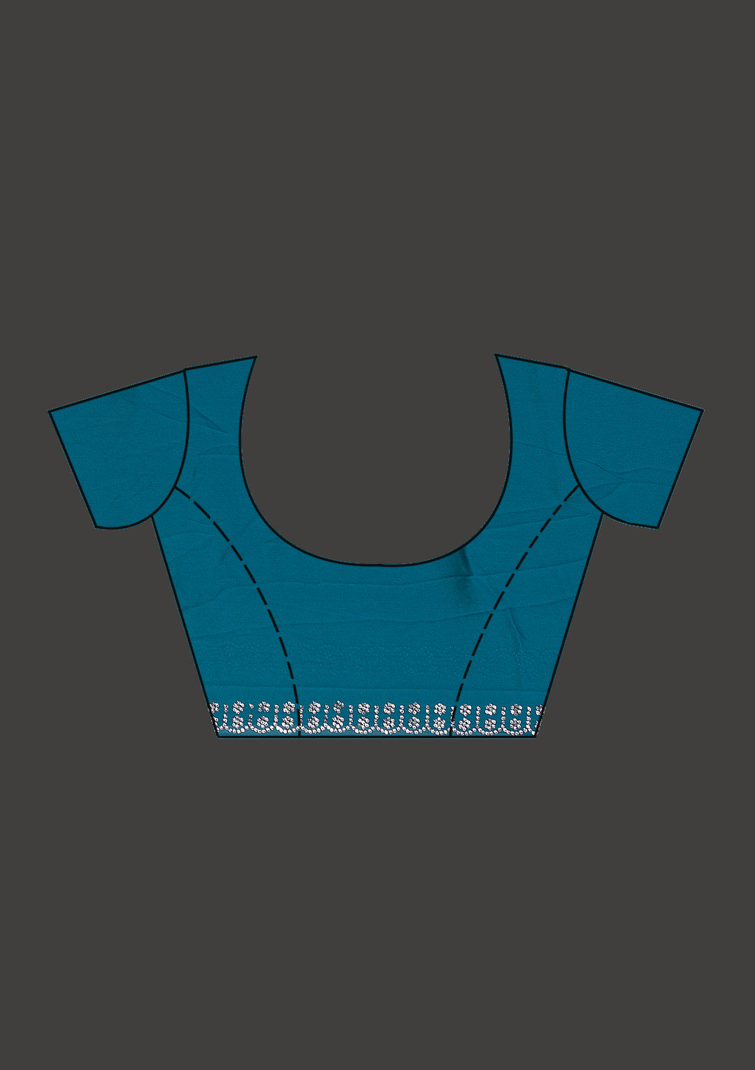 Turquoise Blue Stonework Satin Designer Saree