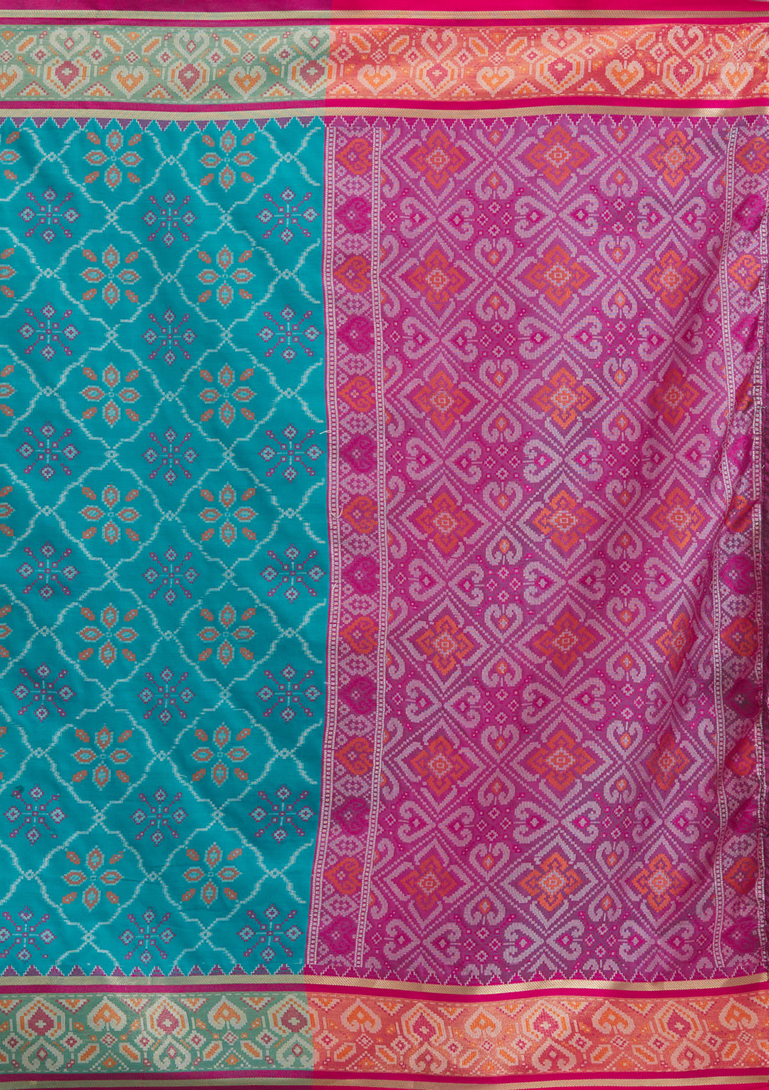Turquoise Blue Silk Jaal Saree With Matching Blouse Piece