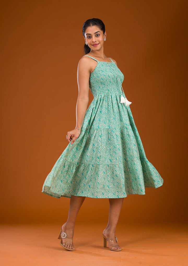 Koskii Crepe Green Salwar Suit – Ready-to-Wear Elegance