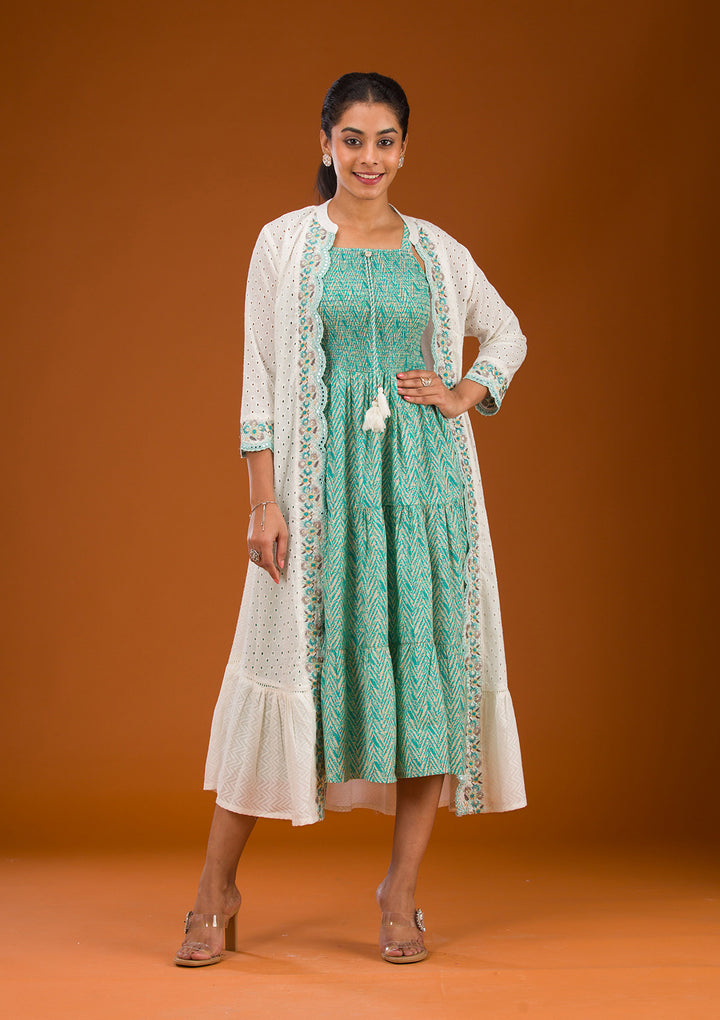 Koskii Crepe Green Salwar Suit – Ready-to-Wear Elegance