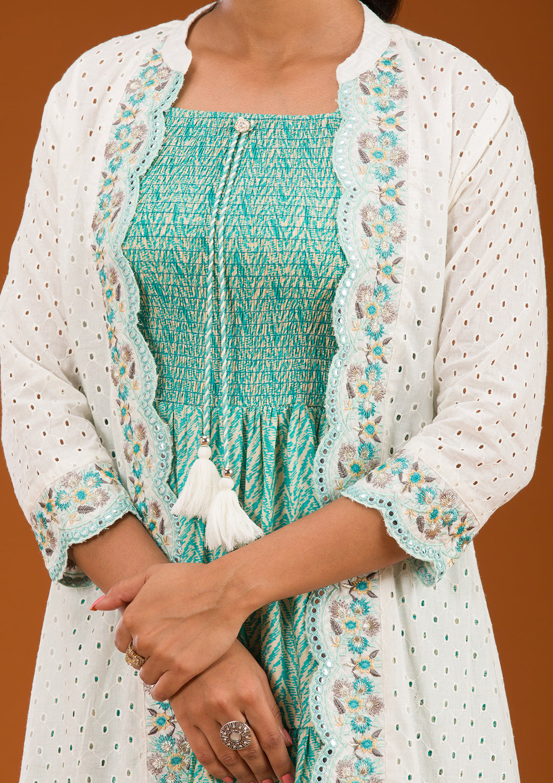 Koskii Crepe Green Salwar Suit – Ready-to-Wear Elegance
