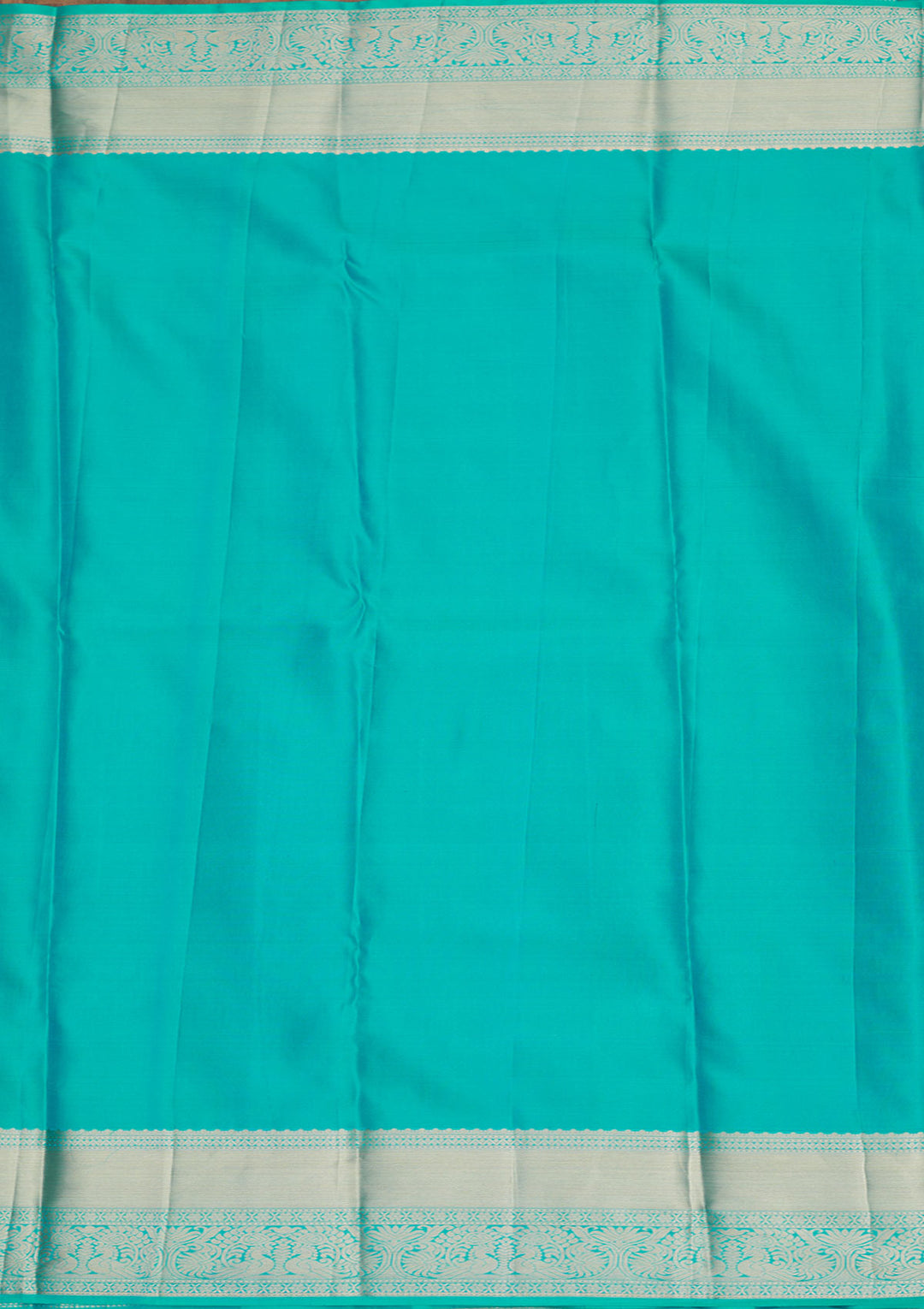 Turquoise Blue Zariwork Pure Silk Saree