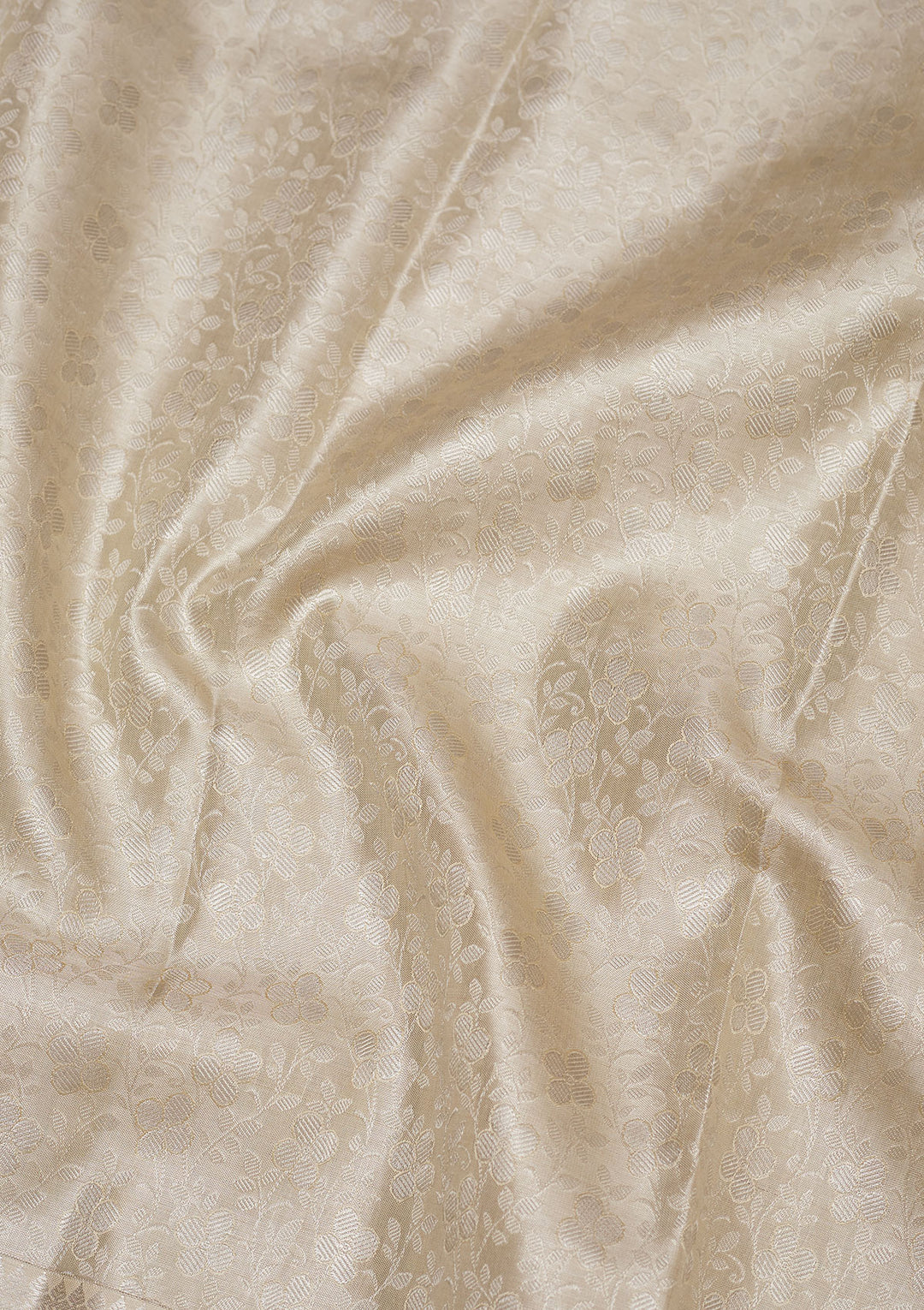 White Silk Jaal Gold Zariwork Saree With Matching Blouse Piece