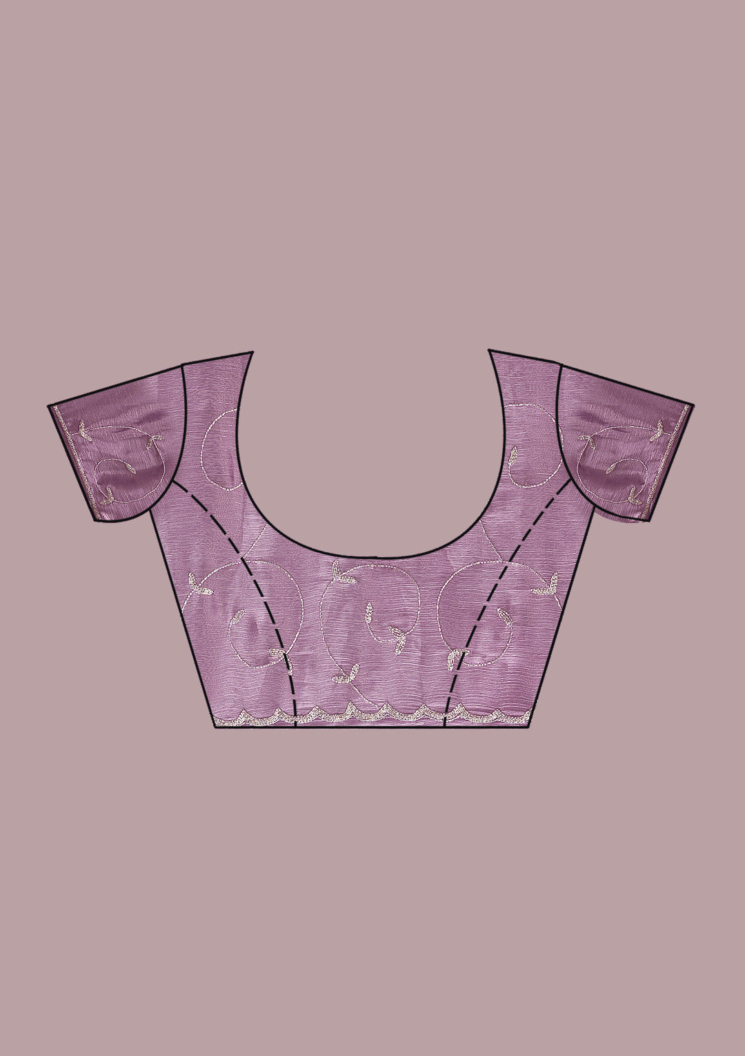 Lavender Organza Cutdana Saree With Matching Blouse Piece