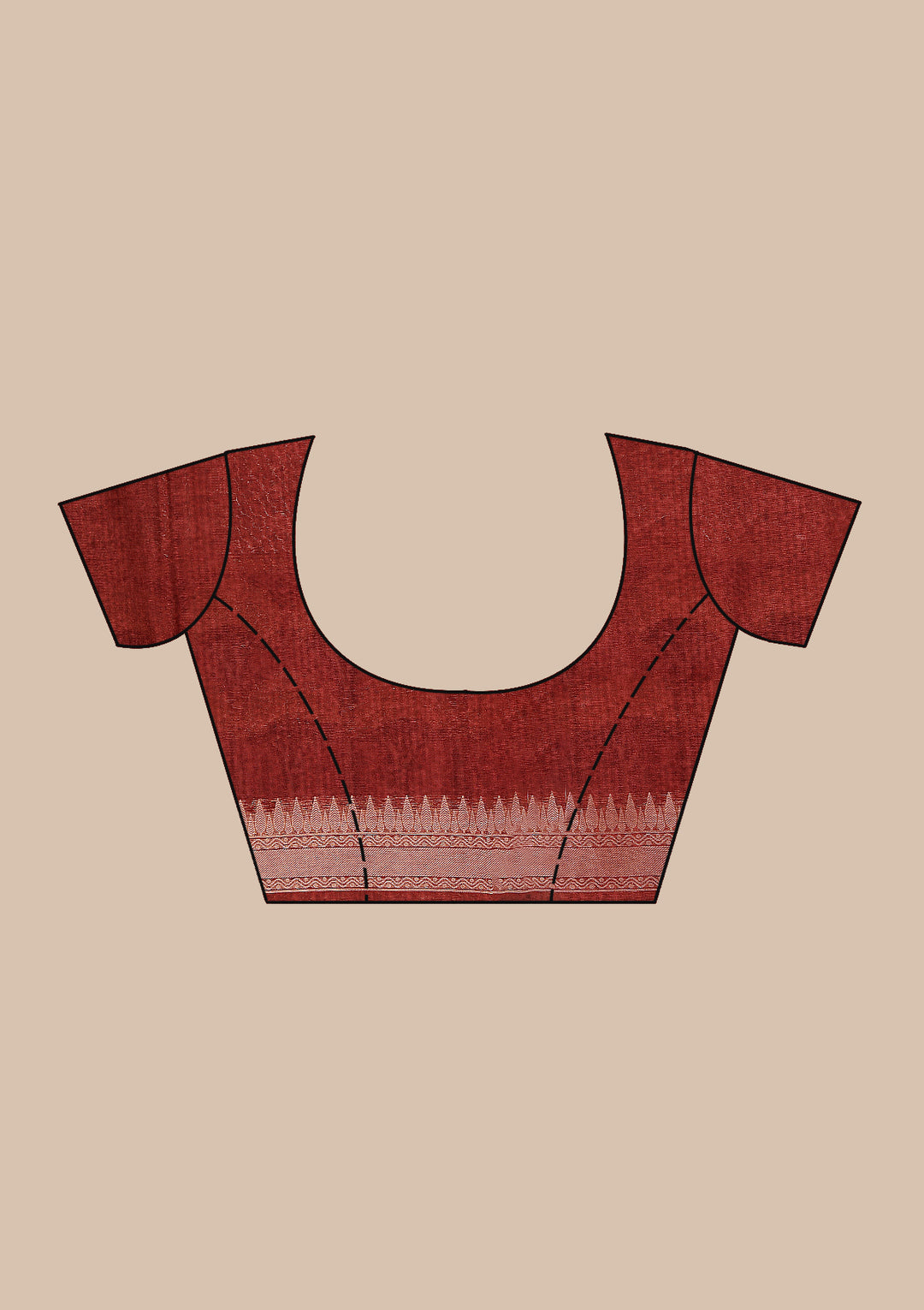 Wine Silk Checks Saree With Matching Blouse Piece