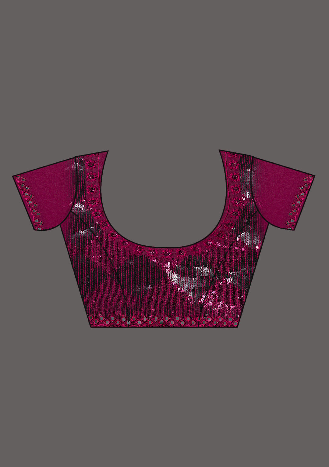 Wine Sequins Georgette Saree