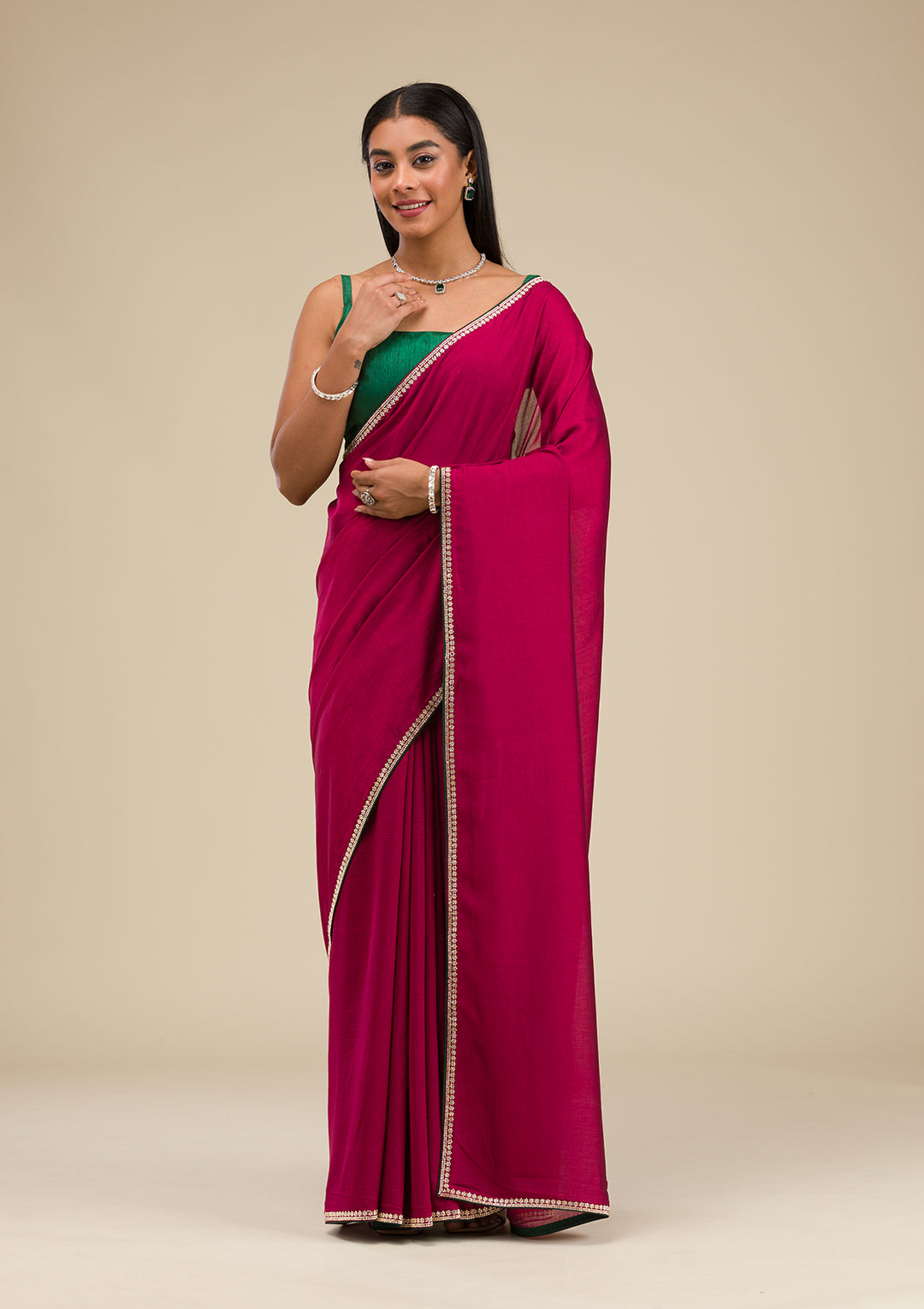 Wine Stonework Art Silk Saree