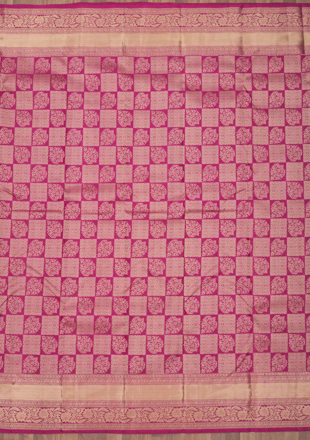 Wine Pure Silk Jaal Zariwork Saree With Matching Blouse Piece