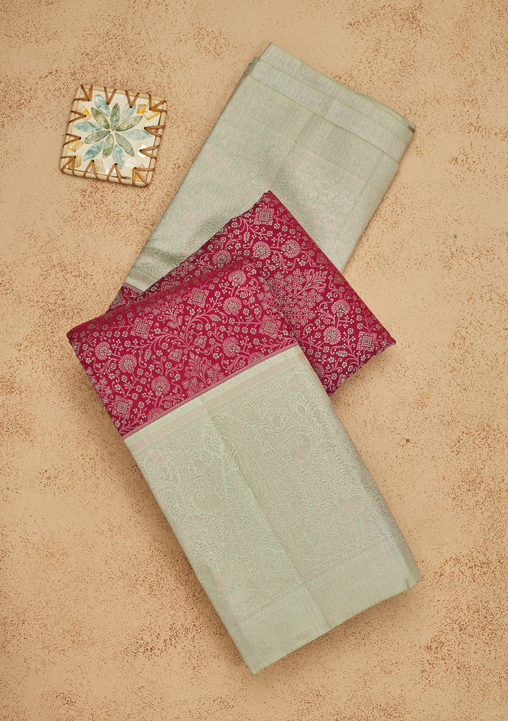 Wine Zariwork Pure Silk Saree