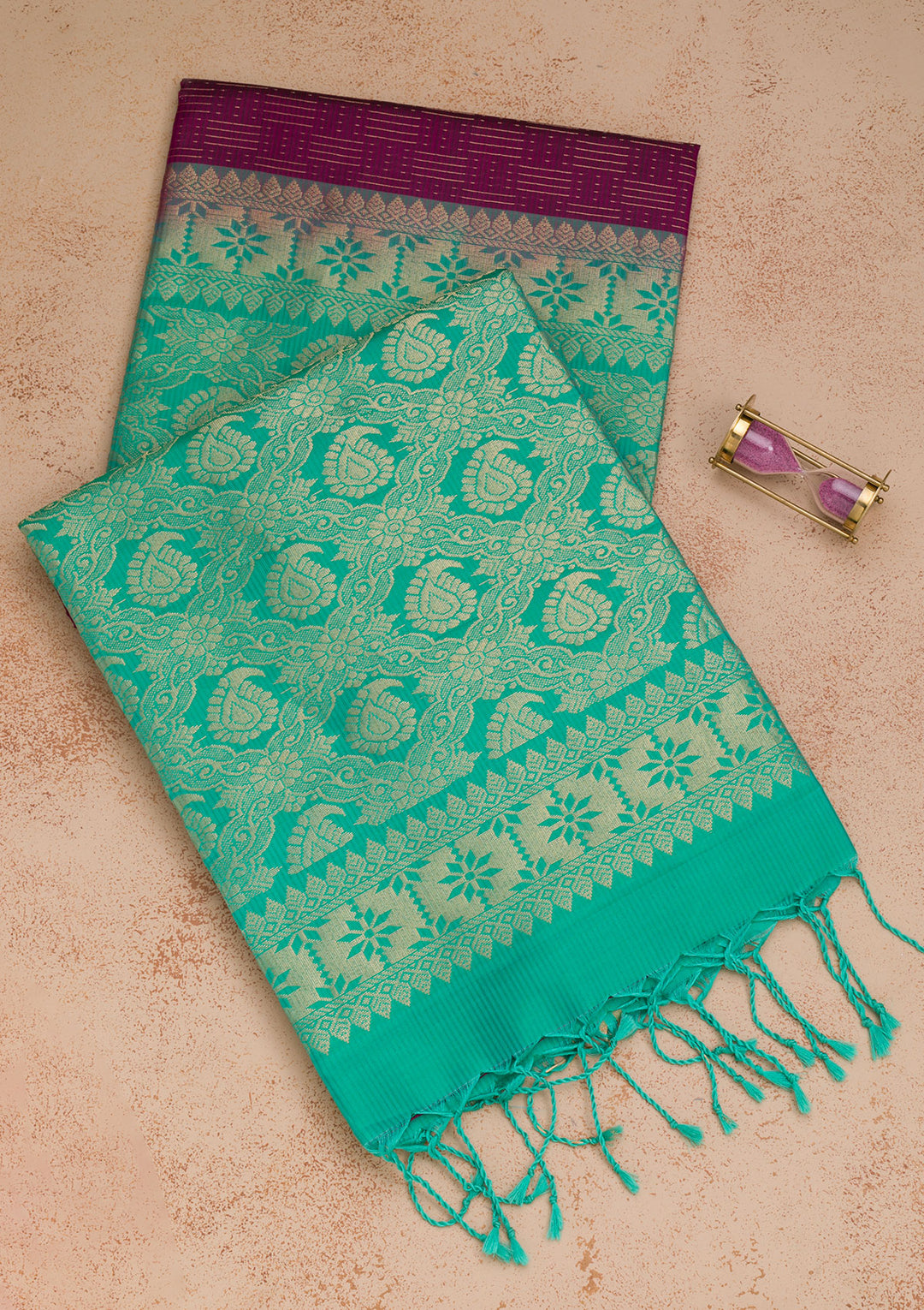 Wine Zariwork Pure Silk Saree